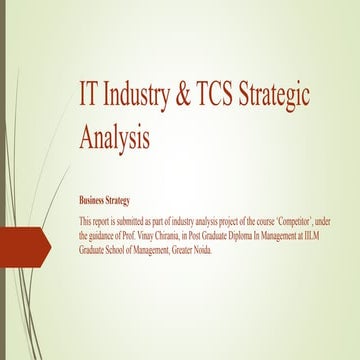 It industry & tcs strategic analysis