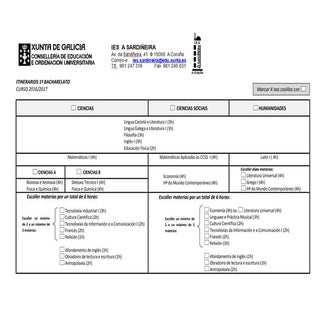 Itinerarios bacharelato LOMCE IES A...