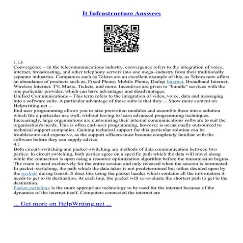 It Infrastructure Answers
