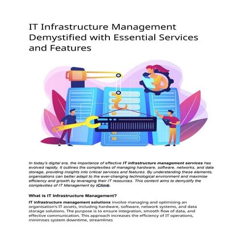 IT Infrastructure Management Demystified with Essential Services and Features...