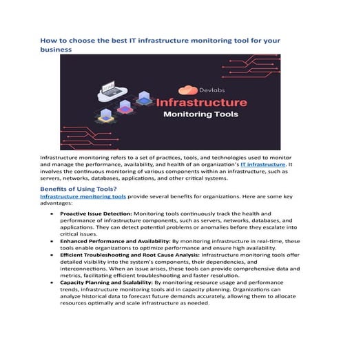 How to choose the best IT infrastructure monitoring tool for your business