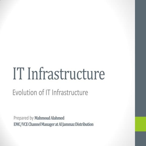 IT Inftractructures - Evolution of IT Inftractructure