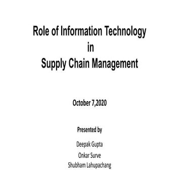Role of Information technology in supply chain management 