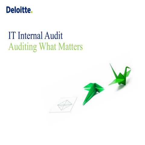 IT internal audit: auditing what matters