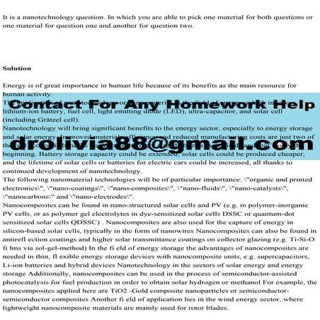 It is a nanotechnology question. In which you are able to pick one m.pdf