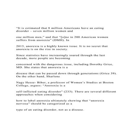 It is estimated that 8 million Americans have an eating dis.docx