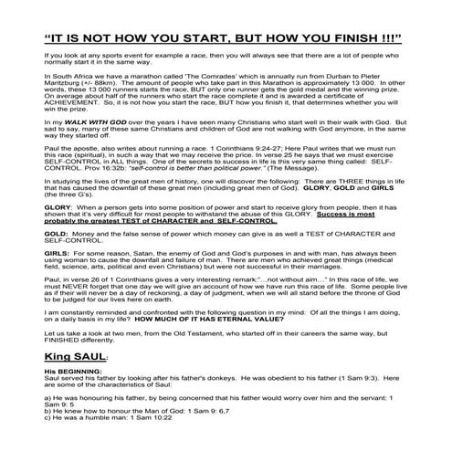 “IT IS NOT HOW YOU START, BUT HOW YOU FINISH !!!”