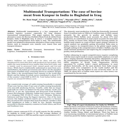 Multimodal Transportation: The case of bovine meat from Kanpur in India to Ba...