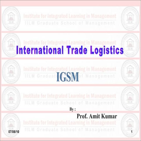 Itl lecture-15 to 19 (transportation-the backbone of logistics)