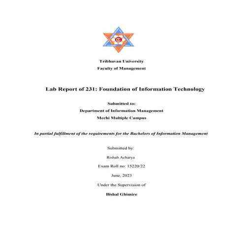 Lab Report of Foundation of Information Technology