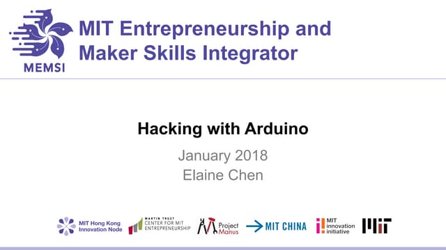MEMSI January 2018: Arduino 101