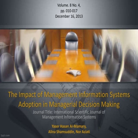The Impact of Management Information Systems Adoption in Managerial Decision ...