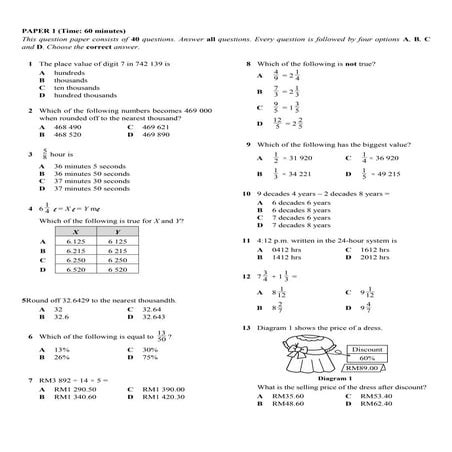 It maths y5 final year  examination