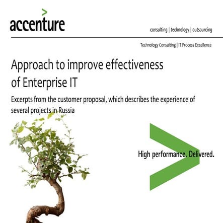 Approach to improve effectiveness of Enterprise IT
