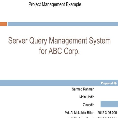Project Management Example