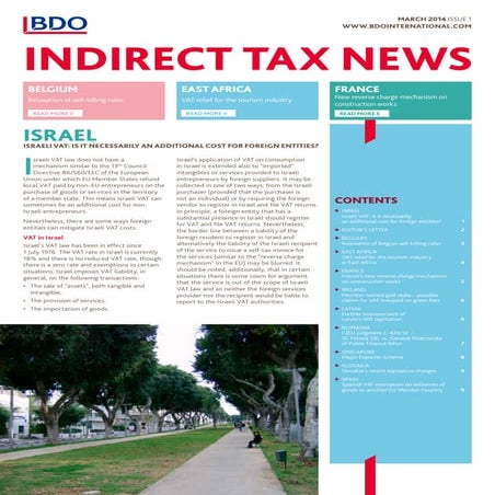 Indirect Tax News, March 2014