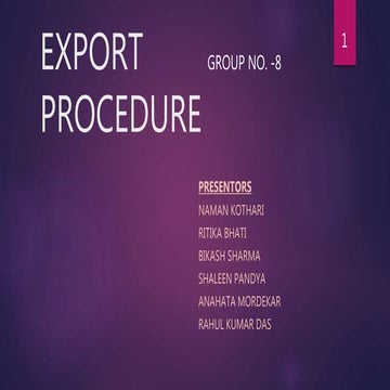 export procedure