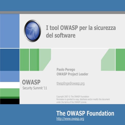 I tool owasp per la sicurezza del software 20110315