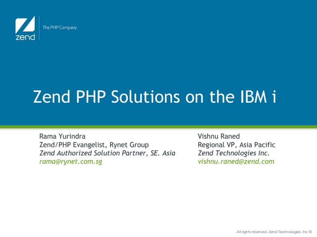 Zend PHP Solutions for IBM i
