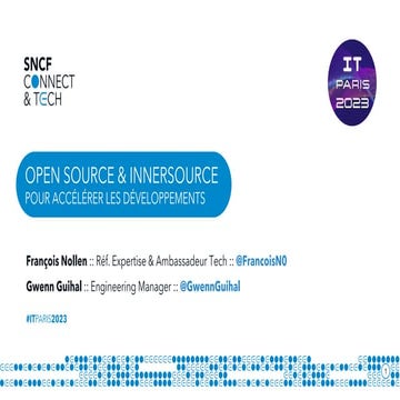 OpenSource & InnerSource pour accélérer les développements