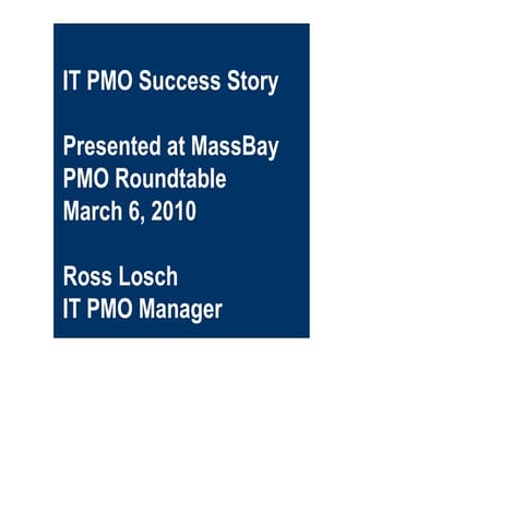 IT PMO (SAP) Success Story