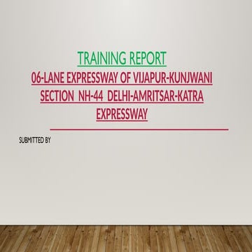 One month industrial training program with NHAI