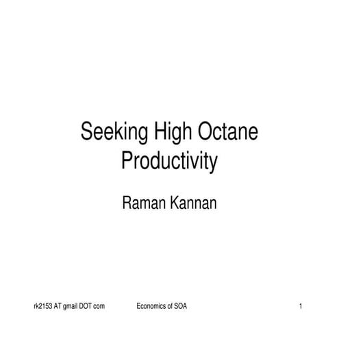 High Octane Productivity