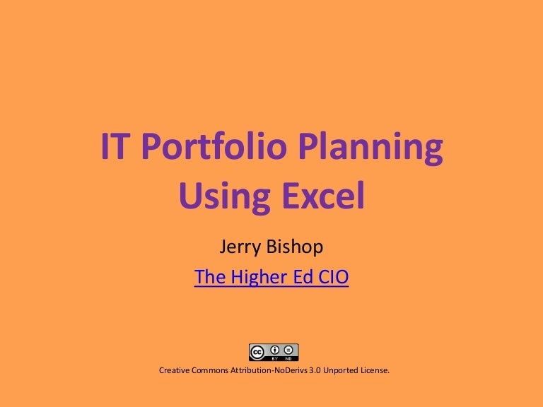 it project portfolio planning using excel