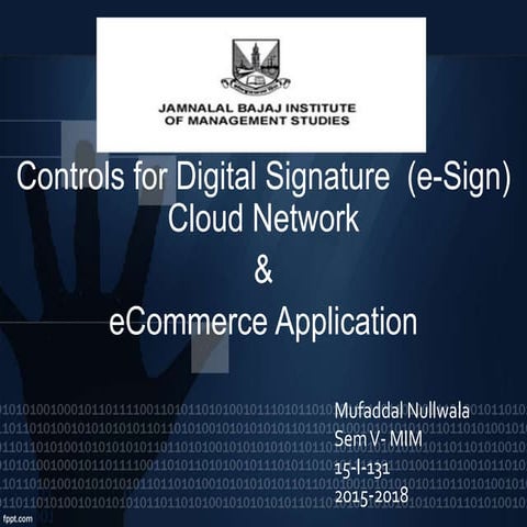 Controls for Digital Signature  (e-Sign) Cloud Network & eCommerce Application