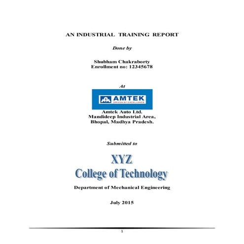 Industrial Training Report