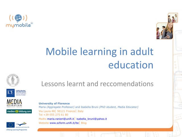 Maria Ranieri and Isabella Bruni Lessons learnt