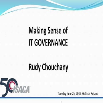 MAKING SENSE OF IT GOVERNANCE