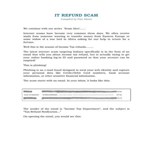 IT REFUND SCAM