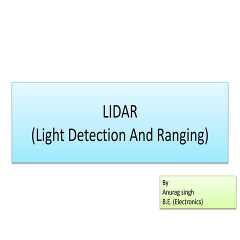 Itroduction to lidar ground, ballon&amp;air born lidar