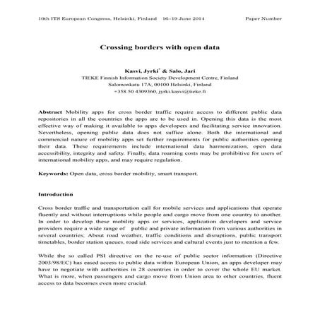 Crossing borders with open data