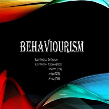 Behaviorism in Psychology
