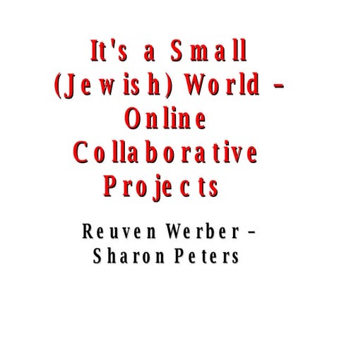 Its A Small (Jewish) Worldrev Aonl