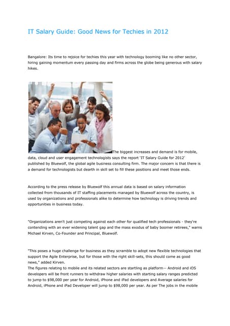 It salary guide 2012