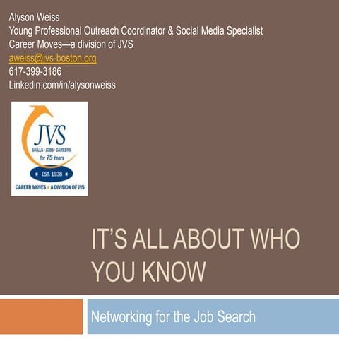 It’s all about who you know networking for the job search