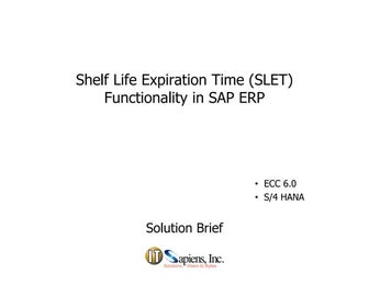 SAP ERP 'Shelf Life Expiration Time (SLET) Management' Solution