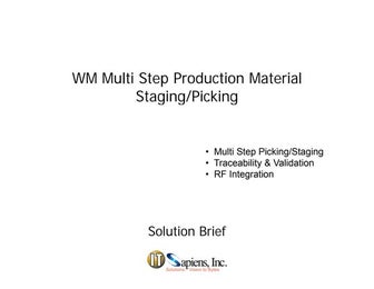 SAP LES WM Multi Step Production Picking