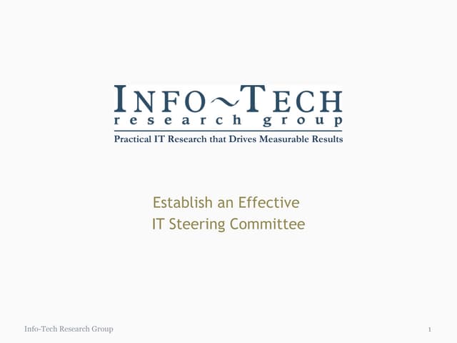 establish an effective it steering committee