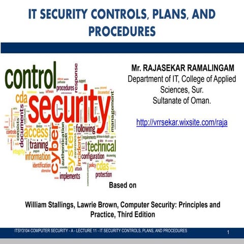 It security controls, plans, and procedures | PPT