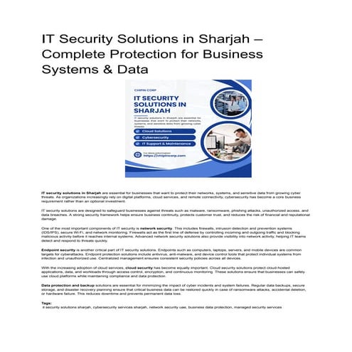 IT Security Solutions in Sharjah – Complete Protection for Business ...