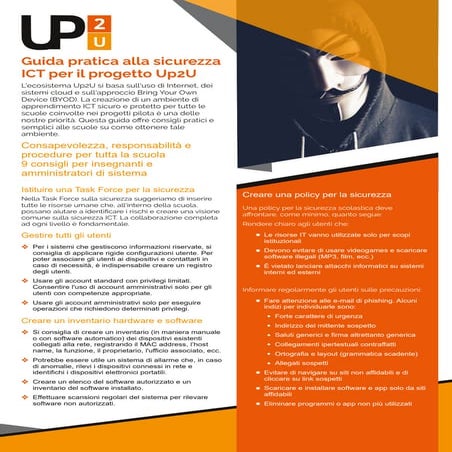 Guida pratica alla sicurezza ICT per il progetto Up2U
