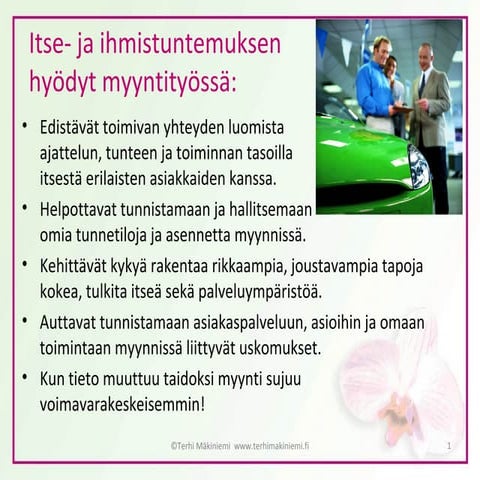 Itse ja ihmistuntemuksen hyodyt myynnissä