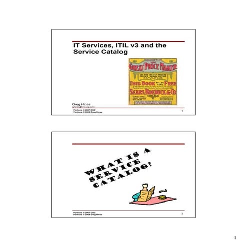 It Services And Service Catalog(ITIL V3)