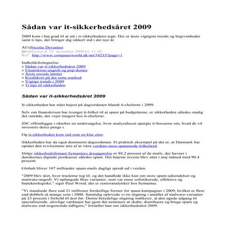 IT sikkerhed 2009