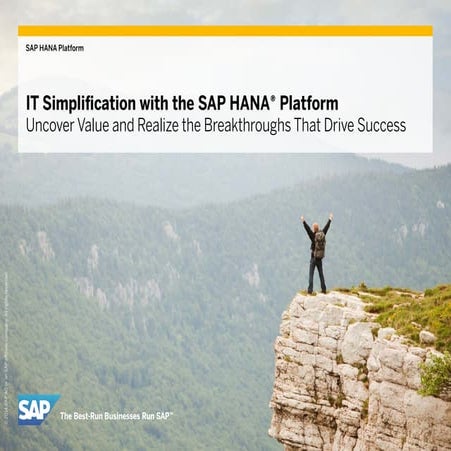 IT Simplification with the SAP HANA platform