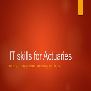It skills for actuaries